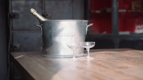 Champaign ready to be served - retro  luxe decor Stock Footage 61410754