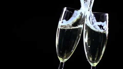 Champaign Toast On Black Background Stock Footage 71572222