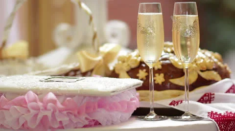 Champange glas on Wedding Video stock 24760069