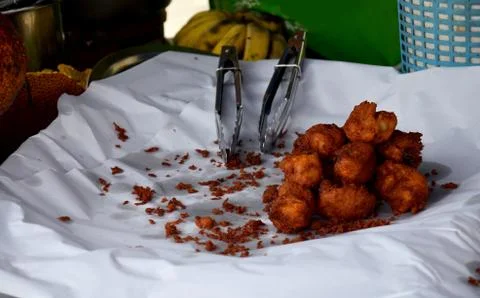Champedak or Artocarpus integer deep fried Stock Photos