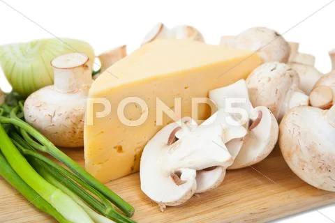 Champignon mushroom with cheese Stock Photos