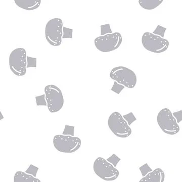 Champignon mushroom glyph vector seamless pattern 스톡 일러스트