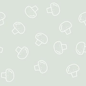 Champignon mushroom line vector seamless pattern イラスト素材