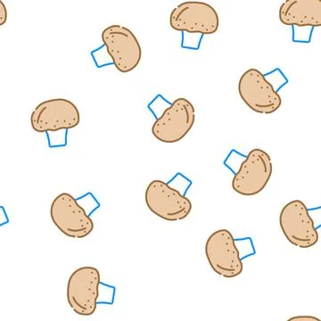 Champignon mushroom vector seamless pattern Illustrazione stock