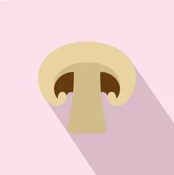 Champignon with shadow icon, flat style Stock Illustration