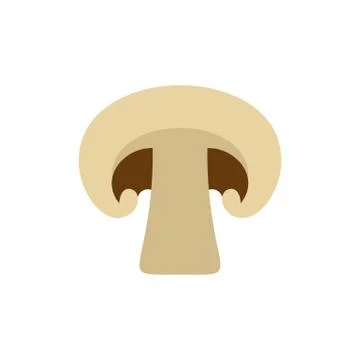 Champignon with shadow icon, flat style Stock Illustration