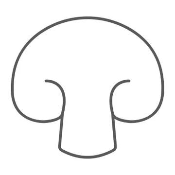 Champignon thin line icon, vegetable and diet Stock Illustration