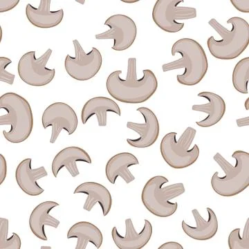Champignons seamless pattern background. Stock Illustration