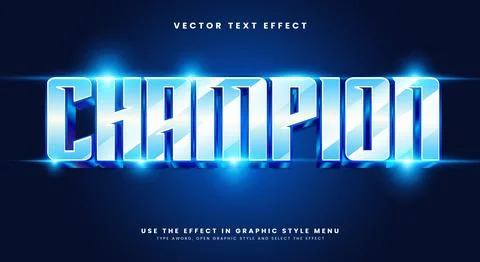 Champion 3d editable Text Effect Template 스톡 일러스트