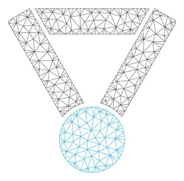 Champion Award Polygonal Frame Vector Mesh Illustration Stock Illustration