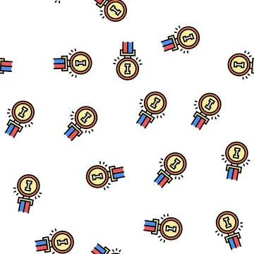 Champion award vector seamless pattern Stock Illustration