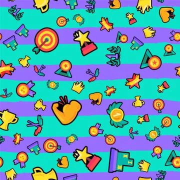Champion color seamless vector pattern Stock Illustration