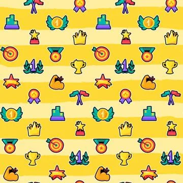 Champion color seamless vector pattern Stock Illustration