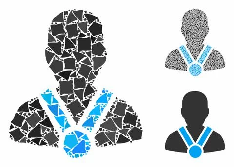 Champion Composition Icon of Bumpy Elements Illustrazione stock