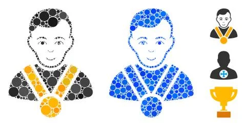 Champion Composition Icon of Circles Illustrazione stock