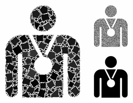 Champion Composition Icon of Rough Elements Illustrazione stock