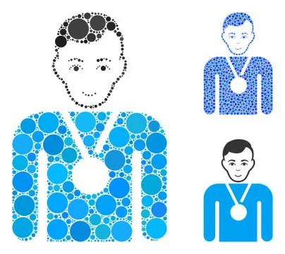 Champion Composition Icon of Spheric Items Illustrazione stock