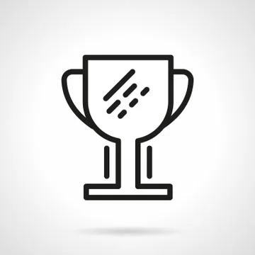Champion cup black simple line vector icon Stock Illustration