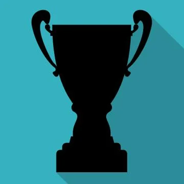 Champion cup in flat style with shadow Stock Illustration