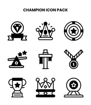 Champion DuoTone Icons Pack Stock Illustration