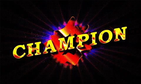 Champion editable text effect Illustrazione stock