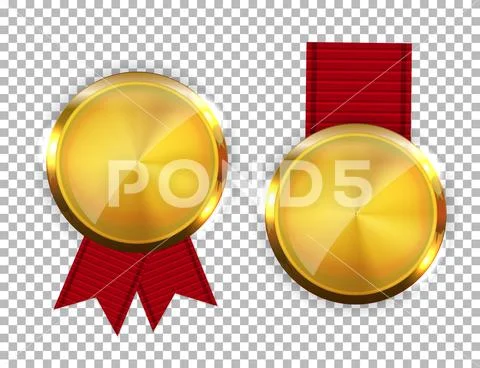 First Place Golden Medal Isolated Stock Illustration