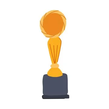 Champion gold trophy cartoon vector illustration Stock Illustration