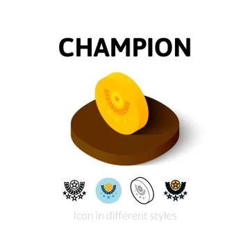 Champion icon in different style Illustrazione stock