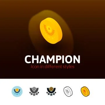 Champion icon in different style Stock Illustration