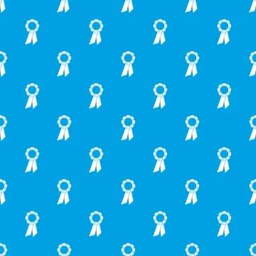 Champion medal pattern seamless blue Stock Illustration