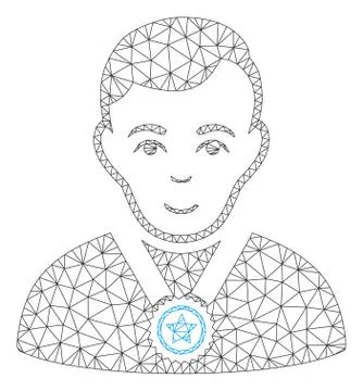 Champion Polygonal Frame Vector Mesh Illustration Illustrazione stock