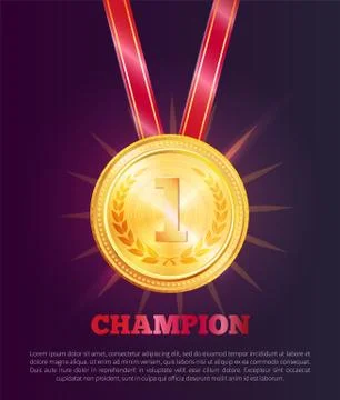 Champion Poster Text Sample Vector Illustration イラスト素材