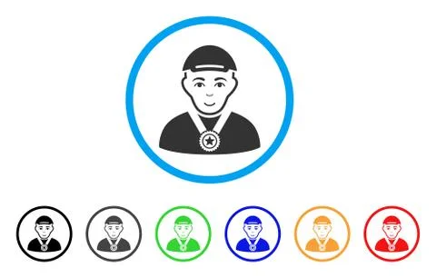 Champion Rounded Icon Stock Illustration