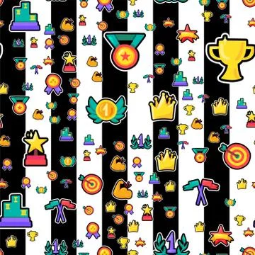 Champion seamless color vector pattern Stock Illustration
