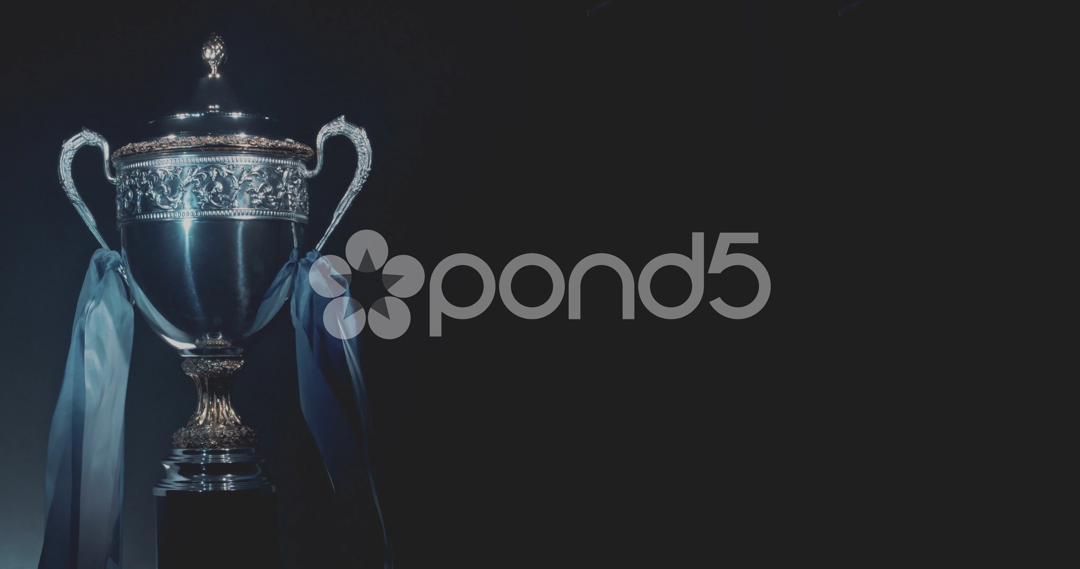 Champion Silver Trophy On Black Background Hi Res 54627816