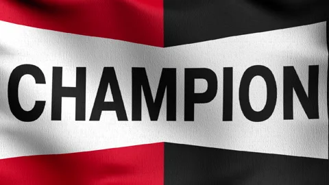 Champion Spark Plug flag blowing in the wind. 3D rendering illustration of wa Stock Footage 162988704