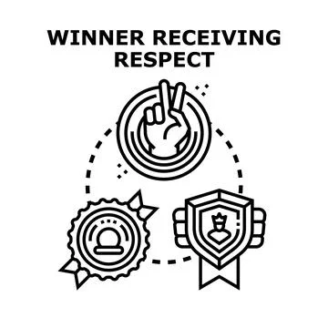 Champion status gaining respect and recognition Stock Illustration