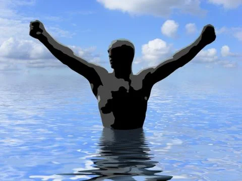 Champion swimmer Stock Illustration
