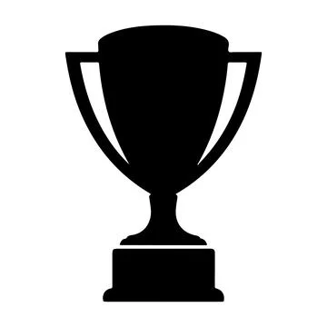 Champion Trophy Silhouette icon vector on white background Ilustración de archivo