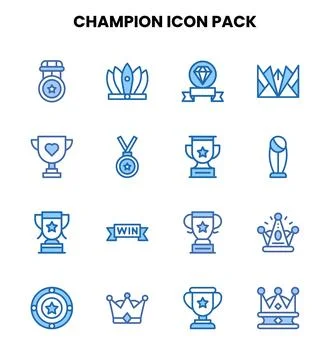Champion Two Colour Icons Pack Stock Illustration