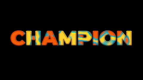Champion: A vibrant typographic design Stock Footage 312042327