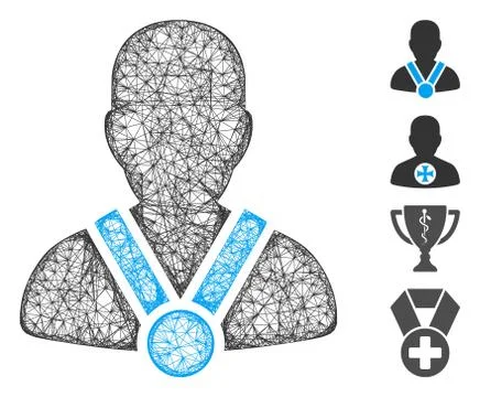 Champion Web Vector Mesh Illustration Illustrazione stock