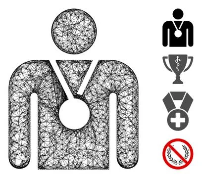 Champion Web Vector Mesh Illustration Illustrazione stock