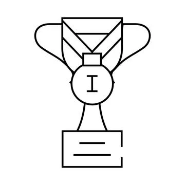 Champion win cup line icon vector illustration Stock-Illustration