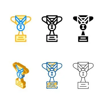 Champion win pack cup color icon vector Stock Illustration