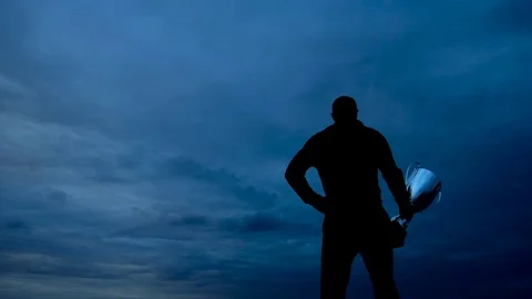 Champion with winner prize Stock Footage 76449084