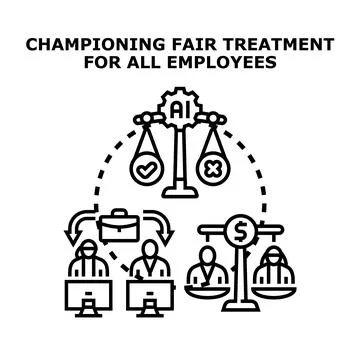 Championing fair treatment using artificial intelligence in employment Stock Illustration