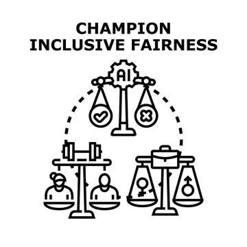 Championing inclusive fairness with artificial intelligence algorithms Stock Illustration