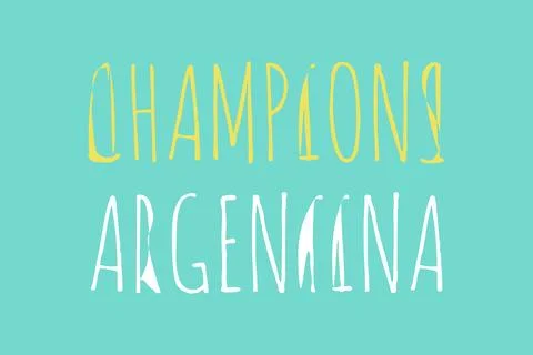Champions Argentina typography text vector design Stock Illustration