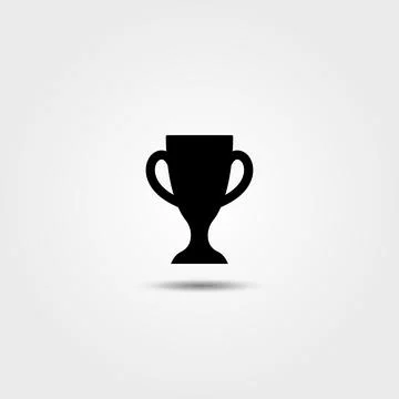Champions Cup solid black line icon. First place cup badge. Goblet icon. Stock Illustration